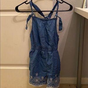 Girls denim romper